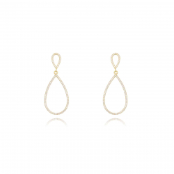 Boucles D'Oreilles Argent Zircone Boucles d'oreilles Zircone - Larme 32 mm