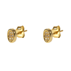 Boucles D'Oreilles Argent Zircone Boucles d'oreilles Zircone - Ovale 4x6