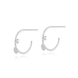 Boucles D'Oreilles Argent Zircone Boucles d'oreilles Zircone - Demi-Anneau