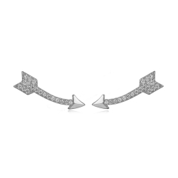 Silver Zircon Earrings Zirconia Earrings - Arrow 20