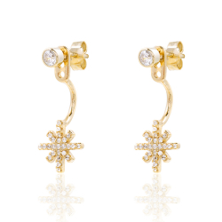 Silver Zircon Earrings Zirconia Earrings - Snow