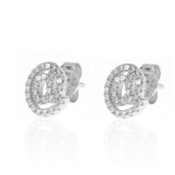 Silver Zircon Earrings Zirconia Earrings - Arroba