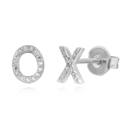 Ohrringe Silber Zirkonia Ohrringe Zirkonia - „X“ - „O“ 5 mm