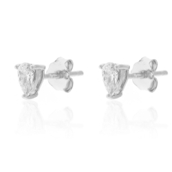 Silver Zircon Earrings Zirconia Earrings  - Tear 3*5mm
