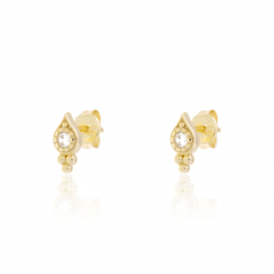 Silver Zircon Earrings Zirconia Earrings - Lagrima 9 * 4