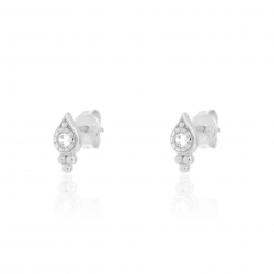 Silver Zircon Earrings Zirconia Earrings - Lagrima 9 * 4