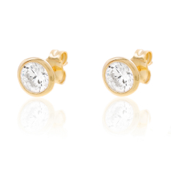 Silver Zircon Earrings Zirconia Earrings - 6mm