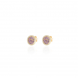 Boucles D'Oreilles Argent Zircone Boucles d'oreilles Zircone - CZ Lilas 10 mm