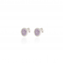 Silver Zircon Earrings Zirconia Earrings - CZ Lilia 10MM