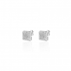 Boucles D'Oreilles Argent Zircone Boucles d'oreilles Zircone - Carré 9 mm