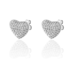 Boucles D'Oreilles Argent Zircone Boucles d'oreilles Zircone - Cœur 9x12