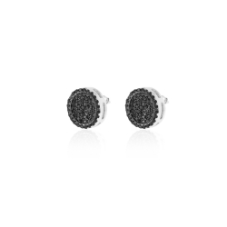 Silver Zircon Earrings Zirconia Earrings - Circle 13mm