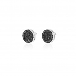 Silver Zircon Earrings Zirconia Earrings - Circle 13mm