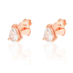 Boucles D'Oreilles Argent Zircone Pendiente Lagrima 7*5 mm RH