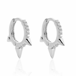 Silver Zircon Earrings Earrings Aro - Multi  Zirconia
