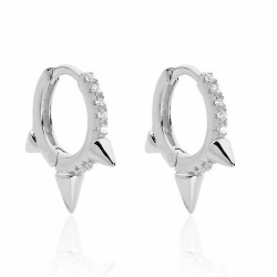 Silver Zircon Earrings Earrings Aro - Multi  Zirconia