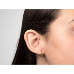 Silver Zircon Earrings Hoop Earrings - Zirconia Multi
