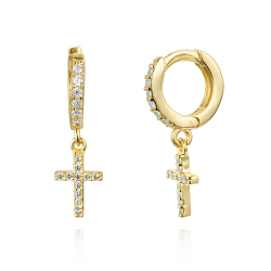  Zirconia Earrings - Cross