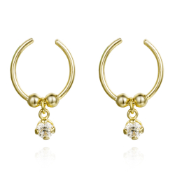 Pendiente Plata Circonita Pendientes Earcuff - Circonita Blanca