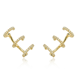 Boucles D'Oreilles Argent Zircone Boucles d'oreilles Earcuff - Zircone de couleur Blanche