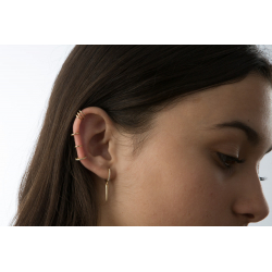 Silver Zircon Earrings Earcuff Earrings - White Earrings