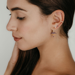 Silver Zircon Earrings Earcuff Earrings