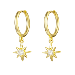 Silver Zircon Earrings Zirconia Earrings - Star