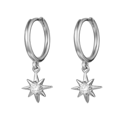Silver Zircon Earrings Zirconia Earrings - Star