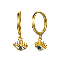 Silver Zircon Earrings Zirconia Earrings - Horus Eye