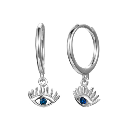 Silver Zircon Earrings Zirconia Earrings - Horus Eye