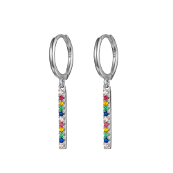 Silver Zircon Earrings Zirconia Earrings - Bar - Various