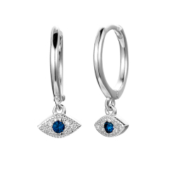 Silver Zircon Earrings Zirconia Earrings - Eye