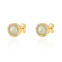 Silver Stone Earrings Zirconia Earrings