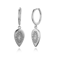 Silver Zircon Earrings Zirconia Earrings - Eye