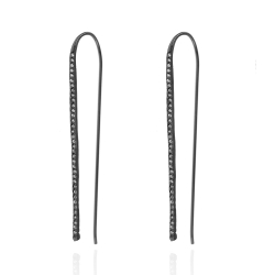 Boucles D'Oreilles Argent Zircone Pendiente 55mm CZ DO