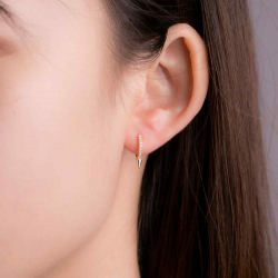 Silver Zircon Earrings Zirconia Earrings - Hoop