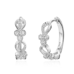 Boucles D'Oreilles Argent Zircone Boucle d'oreille Anneau CZ 13 mm