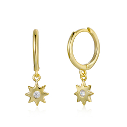 Silver Zircon Earrings Zirconia Earrings - Star