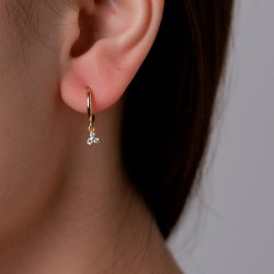 Silver Zircon Earrings Zirconia Earrings - Flower