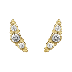 Silver Zircon Earrings Zirconia Earrings - 3 Cz