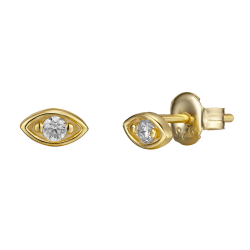 Silver Zircon Earrings Zirconia Earrings - Eye