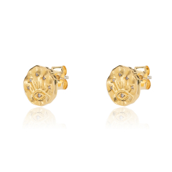 Bronze Zirconia Earrings Zirconia Earrings - Eye - White Zircon