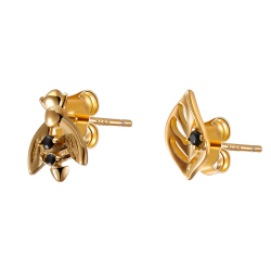 Silver Zircon Earrings Zirconia Earrings - Bee