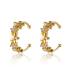 Silver Zircon Earrings Zirconia Earrings - Earcuff