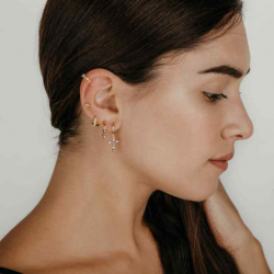 Silver Zircon Earrings Zirconia Earrings - Earcuff