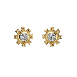 Silver Zircon Earrings Zirconia Earrings - Sun