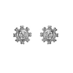 Silver Zircon Earrings Zirconia Earrings - Sun