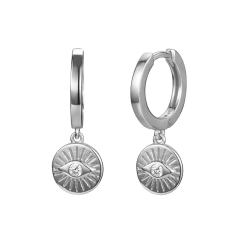 Silver Zircon Earrings Zirconia Earrings - Eye Plate