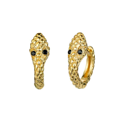 Silver Zircon Earrings Zirconia Earrings - Snake