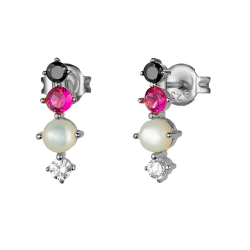 Silver Zircon Earrings Zirconia Earrings - 3 Cz